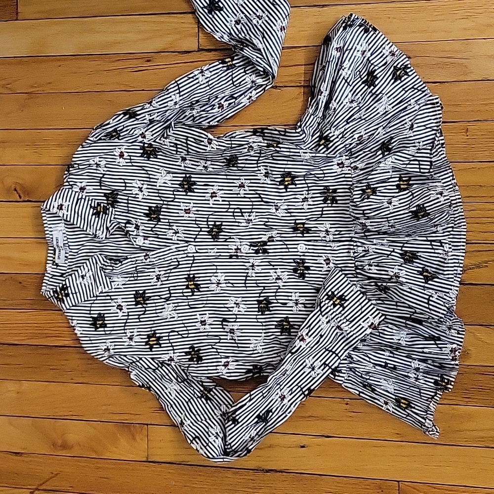 Striped and floral Opening Ceremony button down